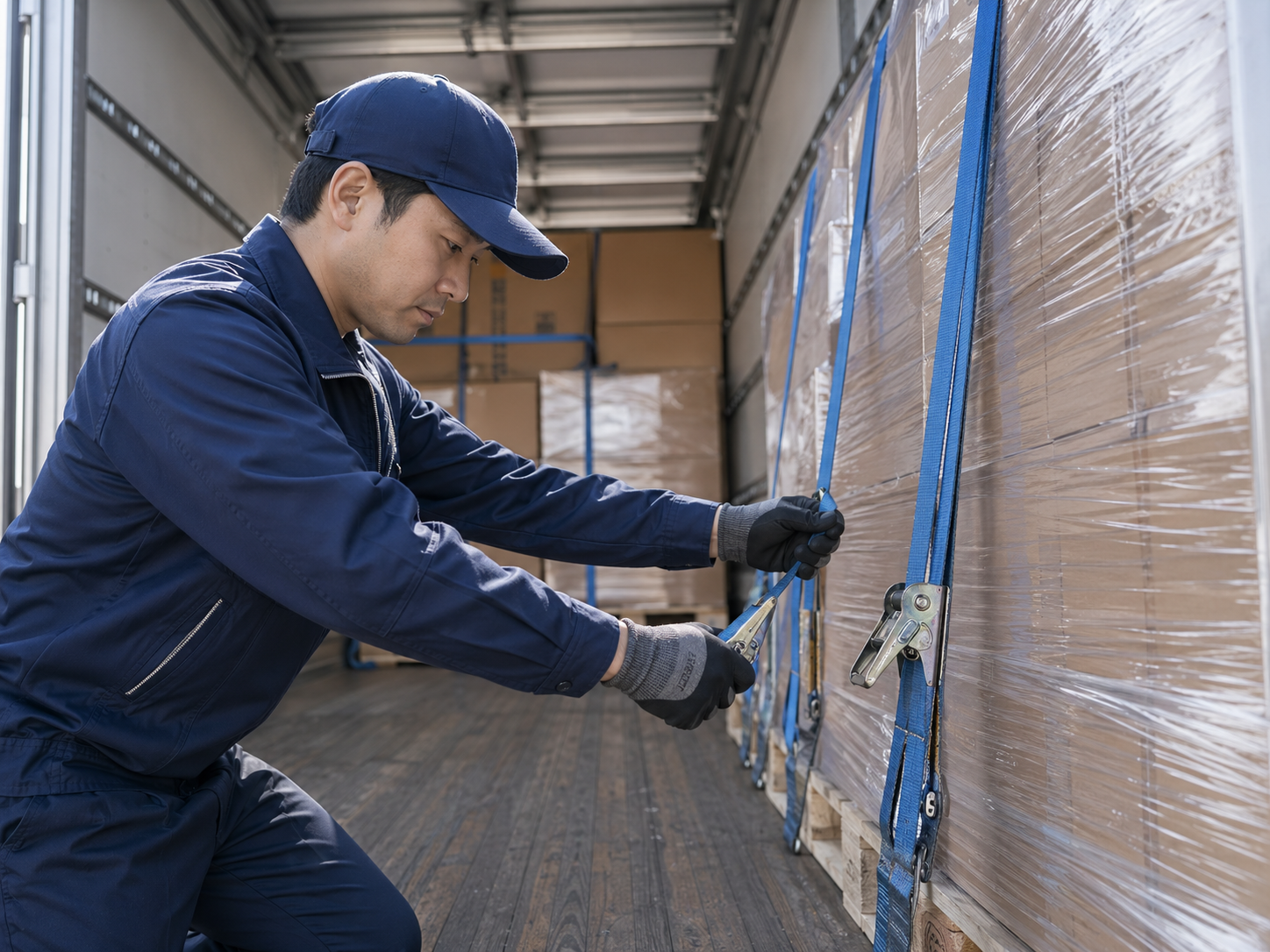 地域を走る配送トラック