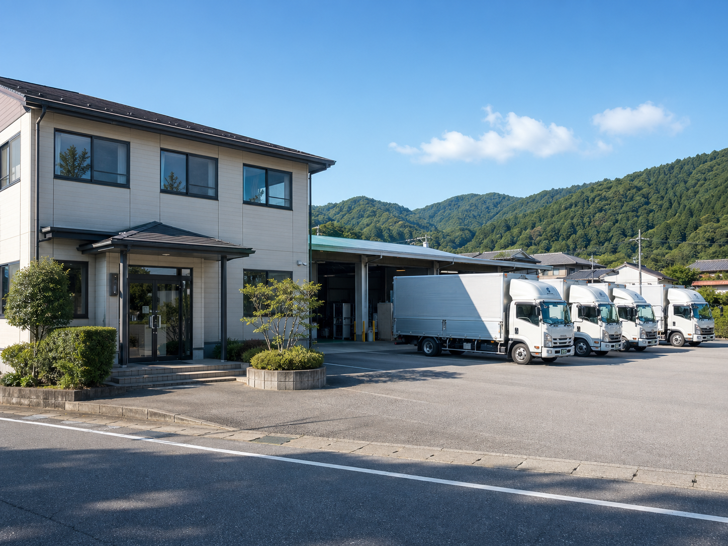 荷物を丁寧に固定する作業